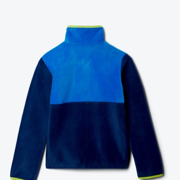 Columbia Back Bowl Full-Zip Fleece Boys Collegiate/Bright Indigo/Green XL(16) - Picture 2 of 6